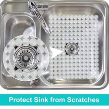 Pack Kitchen Sink Mat Plastic Protect Mat PVC -Friendly Kitchen Adjustable Stainless Steel/Porcelain Dish Drying Pad Protector For Bottom Of Sink, 15 X 11 Inches (Clear) - 清除 - 查看 4