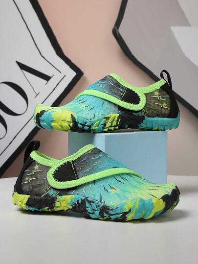 Kids' Hook And Loop Mesh Breathable Quick-Dry Non-Slip Wading Shoes & Water Shoes