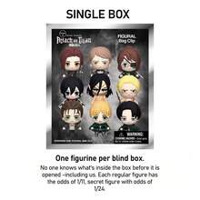 1PC Crunchyroll Officially Licensed AttackonTitan 3D Figural Foam Bag Clip Keyring Mystery Blind Bag Keychain Random One Levi Or Other Characters Cartoon Anime Blind Box For Friends As Birthday Anniversary Gifts - Multicolor - View 5