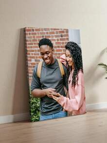 1幅定制照片帆布画，情侣墙画，可定制照片，可定制木框帆布墙画 - 个性化家庭肖像和动态照片，印刷，适合客厅、卧室或家庭办公室装饰，温馨房间点缀，高品质复制画，带框帆布墙画，情人节礼物，墙面装饰，房间装饰，定制海报 - 彩色 - 查看 4