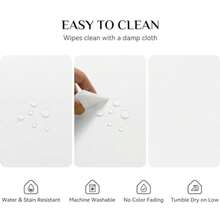 White Table Cloth Rectangular 140x200 Cm Wipe Clean Outdoor Tablecloth Stain Resistant Tablecloths Wipeable Washable Table Cover For Party Birthday Banquet Wedding Garden 55x78 Inch  Dfe - White - View 2