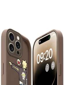 Funda protectora con ranuras profundas para iPhone 15 Pro Max, 16 Pro Max, 11, 12, 13, 14 Pro Max, 14 Plus, 15 Plus y 16 Plus; recortes de silicona suave para proteger la cámara; diseño de niño de dibujos animados - Burdeos - Ver 12