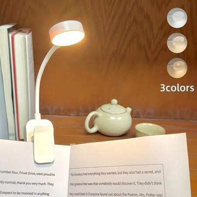 Mini LED Reading Light, 3 Modes Adjustable Eye-Care Clip-On Lamp For Travel, Bedroom, Books, Dorm, Bedside, Suitable For Valentine's Day & Easter Gifts, Batteries Not Included