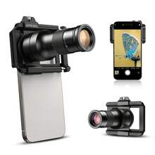 APEXEL 2-In-1 Phone Lens Kit: 6X Telephoto Lens + 150mm Macro Lens, Universal Phone Holder Compatible With Almost All Phones, Multi-Functional Outdoor Photography Tool. - Black - View 4