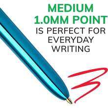 Retractable 4-Color Ballpoint Pen With 1.0 Mm Medium Point In Black Blue Red And Green Inks For Smooth Writing, Ideal For School, Office, Note Taking, Journaling And Multicolor Penmanship, Comfort Grip, 1-Count Pack With Vibrant Assorted Ink Colors - 1 - View 9
