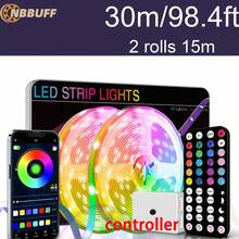 Dây đèn LED RGB dài từ 90 đến 150 cm với điều khiển từ xa 44 phím, đèn LED dây có chức năng đồng bộ nhạc và đổi màu, có thể điều chỉnh độ sáng, cắt được, dễ lắp đặt, thích hợp cho phòng khách, phòng ngủ, phòng giải trí, trang trí phòng trẻ em, chiếu sáng không khí lễ hội và trang trí Halloween. - Mới - Xem 11