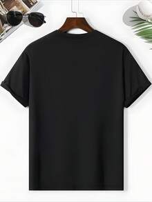 Plus Size Women's Crew Neck Short Sleeve T-Shirt Breathable Stretch All-Match Street Top - màu đen - Xem 5