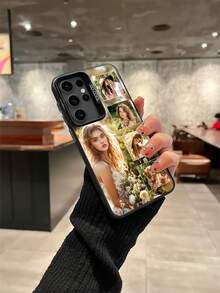 Summer 1 Phone Case Piece Personalized Lips Photo Frame Photo Anti-Drop Matte Black Soft Touch Phone Case Compatible With Samsung S26/S25/S25 Ultra/S25 Plus/S24/S23/S22/S21/A16Suitable As Gifts For Friends - Black - View 3