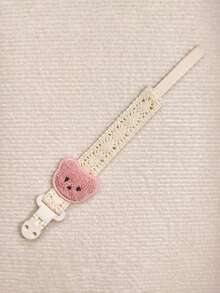 Clip de chupete de encaje con diseño de oso bebé, cadena de chupete para bebé, correa antiperdi da para juguete de dentición de bebé - Multicolor - Ver 2