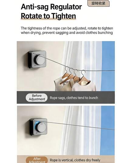 Retractable Clothesline Invisible Clothesline Punch Free Clothesline Wall Mounted Stainless Steel Wire Telescopic Space Saving Indoor Drying Ropefor Bathroom Balcony, Best-Selling Home Essentials.