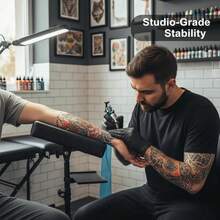 Adjustable Tattoo Armrest Stand With Tray & Tripod Base - Black - View 2