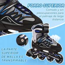Patines De 8 Ruedas Ajustable Niño Niña Con Protección Led - azul3 - Ver 2