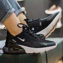 Nike 女士 Air Max 270 缓冲训练运动鞋，休闲运动减震跑步鞋 - 黑色 - 查看 5