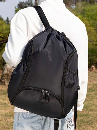 Large Capacity Drawstring Sports Backpack, Waterproof Lightweight Backpack. Dedicated Storage Pockets Suitable For Basketball, Football, Helmet, Men & Women Fitness Training Bag, Multi-Functional Drawstring Bag, Swimming Yoga Sports Bag, Bicycle Equipment Storage Bag