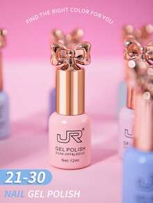 JR 10支装12毫升凝胶指甲油套装，包含红色、粉色、裸色凝胶指甲油，UV/LED可卸甲油套装，家用DIY，底油、面油，女孩礼物 - 彩色 - 查看 2