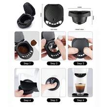 1 pieza Adaptador de cápsula para máquina de café, compatible con las máquinas de café Genio S y Piccolo XS, incluye cuchara y cepillo - Negro - Ver 5