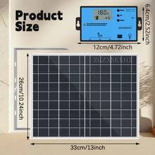 ZGZXSEXHZ 2 pièces Panneau solaire portable extérieur 15W, avec support, contrôleur de charge solaire 70A, sortie 18V, convient pour éclairage de jardin, surveillance, véhicules, téléphones, caméras, camping, maisons pour animaux de compagnie et autres petits systèmes d'alimentation - 2 panneaux solaires de 15 W avec supports + contrôleur 70 A - Voir 2