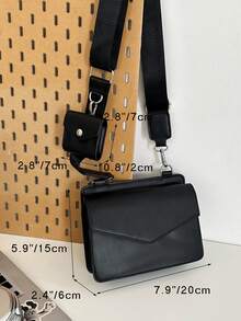 Men's Shoulder Bag - High-End Dark Minimalist Square Bag, 2-In-1 Combination Bag, Men's Versatile Envelope Box Crossbody Bag - Multicolor - View 8
