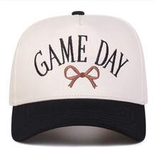 Mũ lưỡi trai nữ GAME DAY, thêu chữ và nơ cá nhân hóa, mũ bóng chày thời trang đường phố năm múi, mũ chống nắng ngoài trời, thích hợp cho mùa xuân, mùa thu, du lịch và đi biển. - nhiều màu - Xem 8