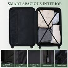 YSTYLE 4-Piece Suitcase (12/20/24/28 Inches), The Perfect Travel Companion! Scratch-Resistant, Beautiful, And Elegant. Lightweight And Easy To Carry With Swivel Wheels. - Green - View 7