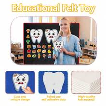 hoojojo 22 Pcs Tooth Health Recognition Felt Cards For Kids, Educational Aids Teacher Aids Learning Supplies, Interactive Teeth Care Props Back To School Classroom Home - Multicolor - View 5