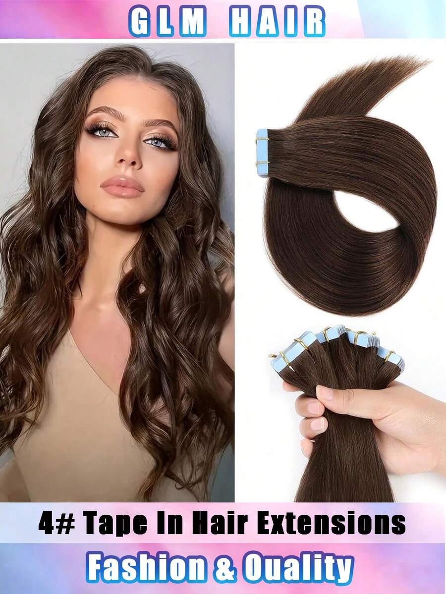 Tóc nối thẳng 100% tóc thật Remy, tóc người Brazil, tóc nối dạng lưới, keo dán chất lượng salon dành cho nữ.