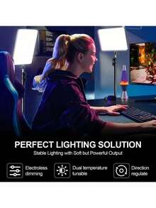UEGOGO Đèn LED vuông phẳng 10 inch có chân máy có thể điều chỉnh (110cm) và kính chắn gió, được trang bị Gimbal màu đen, được sử dụng cho đèn chiếu sáng chuyên nghiệp, tiệc tùng, lễ kỷ niệm Đèn LED có chân máy linh hoạt và giá đỡ điện thoại để chụp ảnh tự sướng Quay video Zoom Họp - màu đen - Xem 7