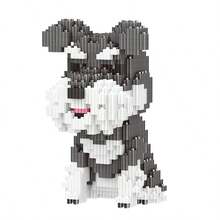 Healing Haikimi Series Puppy Building Blocks, Alaskan & Schnauzer Mini Bricks Set, Perfect Gift Toy For Family And Friends - Multicolor - View 4