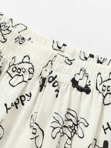 Balabala Kids Casual Pants, Boys & Girls, All-Over Print, Elastic Cuff Lantern Pants Summer 2026 - White and Black - View 3