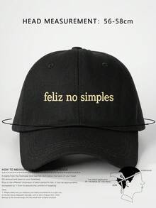 1pc Women's Embroidered "Feliz No Simples" Baseball Cap, Adjustable Sun Protection Casual Hat For Outdoor, Spring/Autumn, Travel, Beach Vacation, Men's Sun Hat, Y2K Style Youth Hat, World Cup - Baseball Cap - View 7