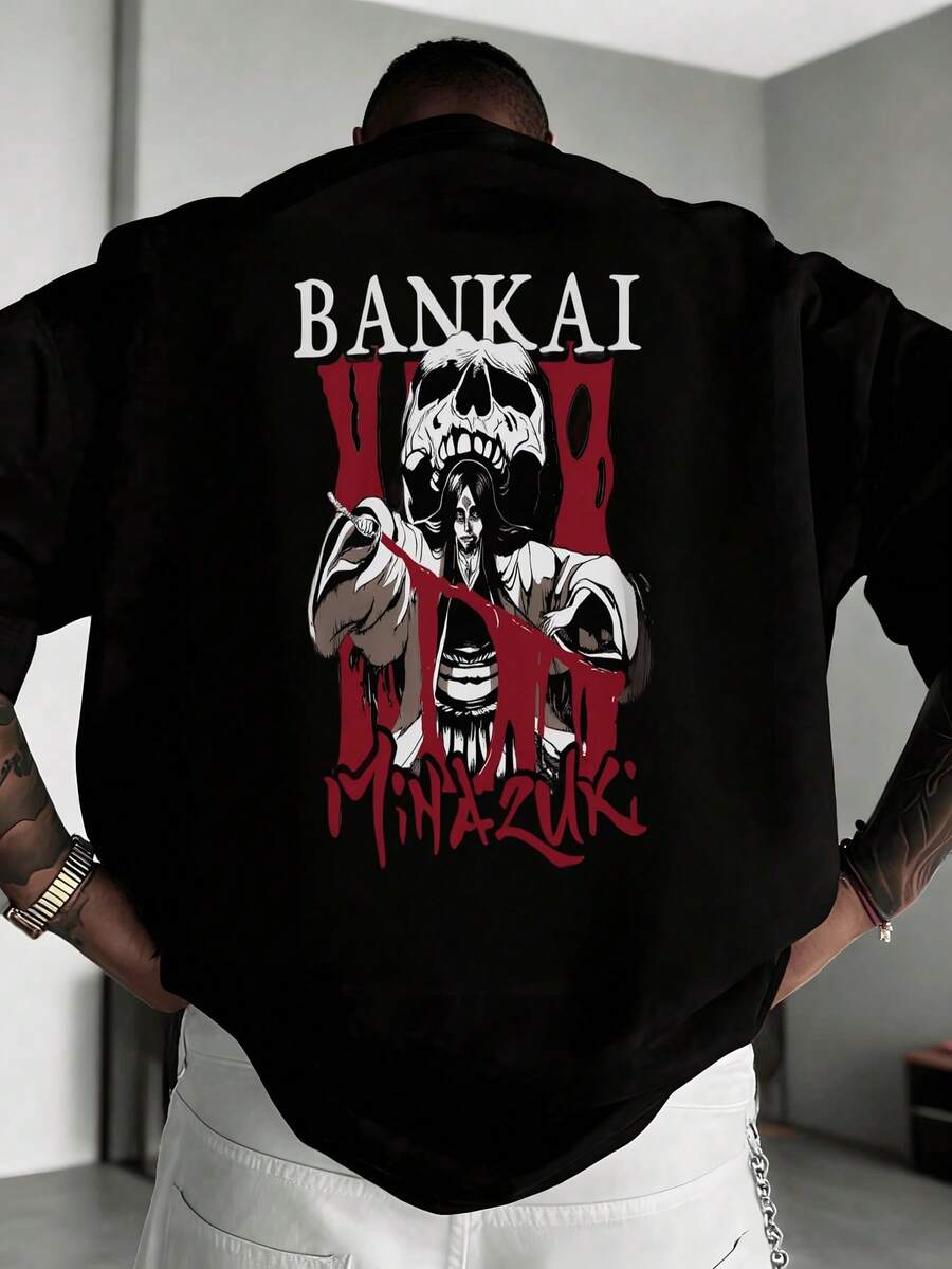 Playera de Hombre, Bleach, Bankai, Retsu Unohana, anime shonen, estampado dinámico, cuello redondo, manga corta, casual alternativo, regalo fanático anime, otaku,playera de hombre,ropa de hombre,tops,regalos para hombre,nacional envio,oversize hombre. - Negro - Ver 1