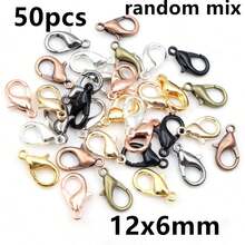 50pcs Small Alloy Lobster Clasp Hooks Connector For Necklace Bracelet Chain DIY Jewelry Making Accessories - Lobster Clasp - View 21