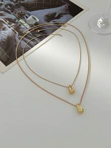 两件套简约水滴吊坠项链，波西米亚风时尚项链，优雅奢华，适合日常休闲、派对、约会、度假、节日生日等场合，是送给女性的百搭礼物。 - 項鍊 - 查看 6