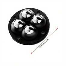 12pcs Self Adhesive Type Stainless Steel Wheel 360° Rotation Mute Ball Universal Wheel 2 Beads Furniture Casters Wheels - 12pcs-Black - View 2