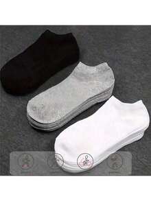100/80 pièces Ensemble de chaussettes de sport à coupe basse, respirantes et antibactériennes. Motif de lait. Couleur unie polyvalente chaussettes courtes décontractées. Légères et confortables, résistantes aux odeurs, antidérapantes. Convient pour le quotidien, le sport, la maison, les tenues décontractées. Disponible en noir, gris, blanc. 60/50/40/30/20/18/10/8/6/4/2 pièces par ensemble. - Noir - Voir 1