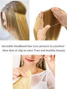 1pc Women's Lace Front Wig, Long Curly U-Part Wig, Synthetic Hair Extension - Multicolor - View 9