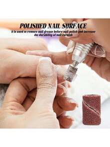 美甲打磨带套装，包含80、150、240目砂纸，100片装，彩色粗细美甲打磨带，2个美甲钻头，3/32英寸钻头，便携式收纳盒套装，适用于亚克力美甲、美甲和足疗工具。 - 彩色 - 查看 9