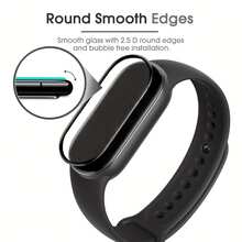 4 Stücke PMMA gebogene Bildschirmschutzfolie Set für Xiaomi Mi Band 10, kratzfest, fingerabdruckfest, blendfreie Oberfläche, nahtlose Passform, flexible Abdeckung - 4 Stück, schwarz - Übersicht 3