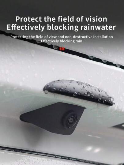Thick & Wide Silicone Reversible Rearview Camera Rain Cover, Suitable For Automotive, Waterproof Design, Matte Surface, Rainy Weather Visibility Improvement, High-Quality Rain Shield Modification Accessory