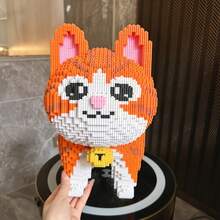 10,770pcs Large Orange Cat Pet Toy Party Decor DIY 3D Puzzle Handmade Cartoon Combination Creative Complex Element Adult Birthday Holiday Gift - Multicolor - View 7