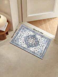 1 块花卉图案走廊地毯，复古做旧地毯，蓝色对称复杂花卉图案地毯，适用于客厅、卧室、入口、厨房、浴室、游戏室、书房，耐用、防尘、易于清洁 - 彩色 - 查看 6