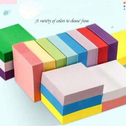 荧光自粘便签纸，索引标签，适用于办公室、学校和家庭收纳整理 - 可重复使用不留残胶，便携迷你盒设计，透明办公用品收纳盒，无残留胶水，返校用品，办公室、教室和家庭使用，冬季用品，感恩节，圣诞节，沙特国庆日，新年，情人节，生日，节日，送给男友/女友的礼物，成人适用