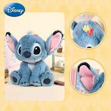 Disney Búp bê nhồi bông Stitch chính hãng, thú nhồi bông Stitch, gối ngủ, quà sinh nhật, quà tặng tiệc tùng, đồ trang trí nhà cửa, thích hợp cho tương tác cha mẹ - con cái, quà lưu niệm sưu tầm. - Màu xanh hải quân - Xem 10