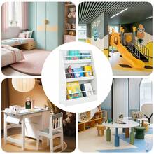 SoBuy KMB45-W, Kệ sách trẻ em Kệ sách Kệ đồ chơi Kệ trưng bày Giá đỡ sắp xếp có 3 ngăn - trắng - Xem 7