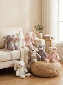 POKOJA LAND 1pc 14.9 Inch White Rabbit Plush Doll, Cute Soft Stuffed Animal Sleep Pillow Doll, Christmas Gift, Birthday Party Decor, Home Decor - Multicolor - View 2