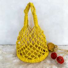 BAILEE Bolsa de Mão Casual, Estilosa, de Férias, Cor Sólida, Crochê Vazado com Base de Trama Circular Única. Perfeita para Carregar ou Dar de Presente. - Multicolorido - View 18
