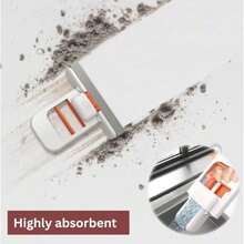 One-Handed Mini Mop With Squeeze Handle And Folding Mechanism - Compact, Lightweight And Space-Saving Design, Suitable For Floor And Table Cleaning With One Hand, No Need To Wash By Hand, Wet/Dry Use, Reusable Head - Ideal For Small Spaces, Apartments, Homes And Offices - Available In White And Black, Handheld Mop, Handheld Mop, Kitchen Handheld Mop - A - View 9