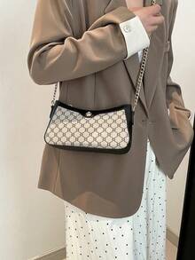 新款韩版小众设计时尚高品质休闲简约百搭单肩斜挎包 - 黑色 - 查看 4