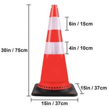 Safety Cones 8 X 30" Traffic Cones PVC Orange Construction Cones Reflective Collars Traffic Cones With Black Weighted Base Used For Traffic Control Driveway Road Parking And School - 8 X 30" - View 10