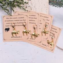 2/5/10pcs Excellent Eid Gifts. Durable Camel Keychain With Inspirational Greeting Card, Resilience & Love Journey Pocket Hug Card. Unisex Minimalist Travel Souvenir, Motivational Gift, Friendship Gift, Business Gift, Eid Creative Small Present. - Multicolor - View 15